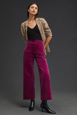 Anthropologie Colette Corduroy Pants Wide Leg Maeve Crop Purple Size 27 NEW