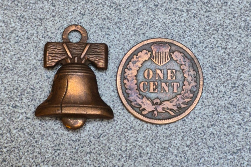 Vintage Copper-toned Liberty Bell Souvenir Charm PA USA Historical