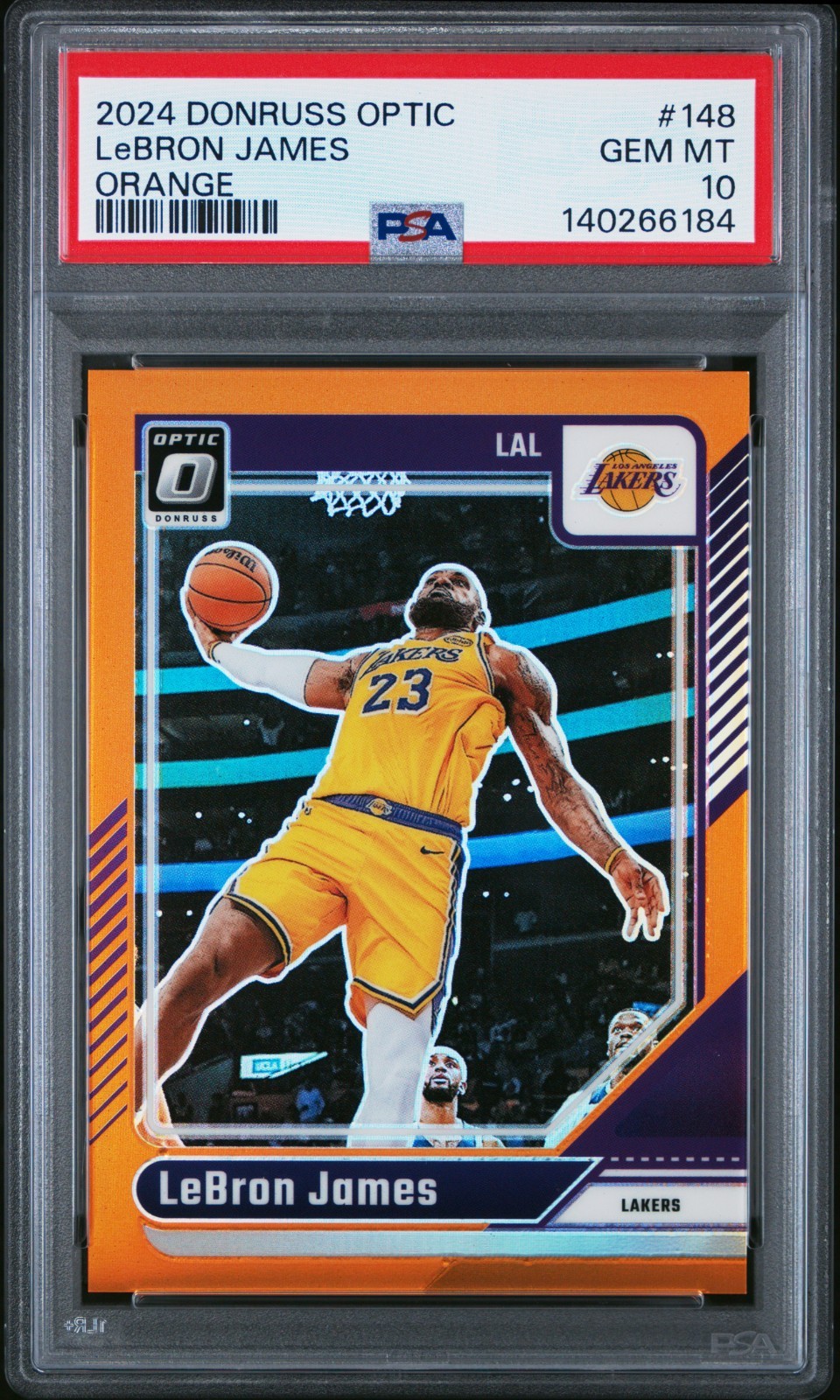 2024 PANINI DONRUSS OPTIC #148 LeBRON JAMES ORANGE /175 PSA 10