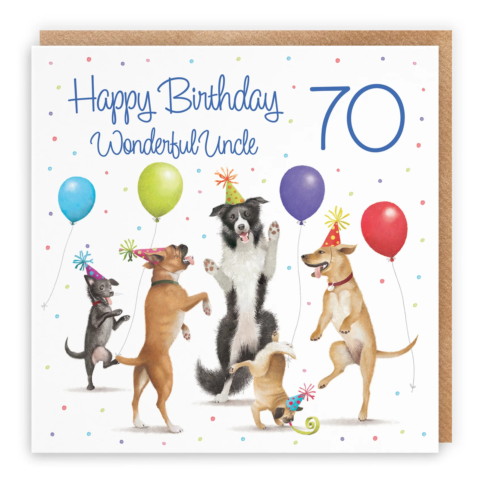 70th Uncle Birthday Card Dancing Dogs Milo's Gallery