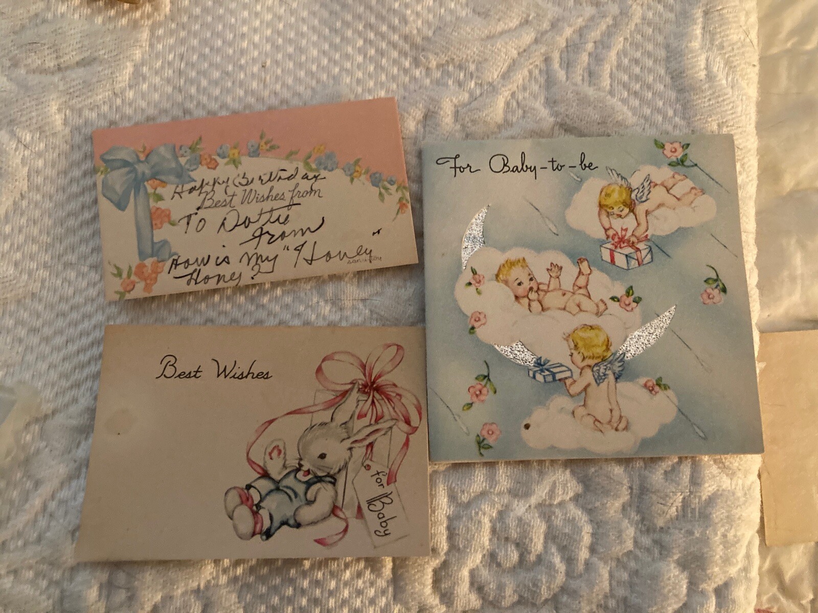 Lot 23 vtg 1940 1950 baby shower girl gift birthday cards scrapbooking
