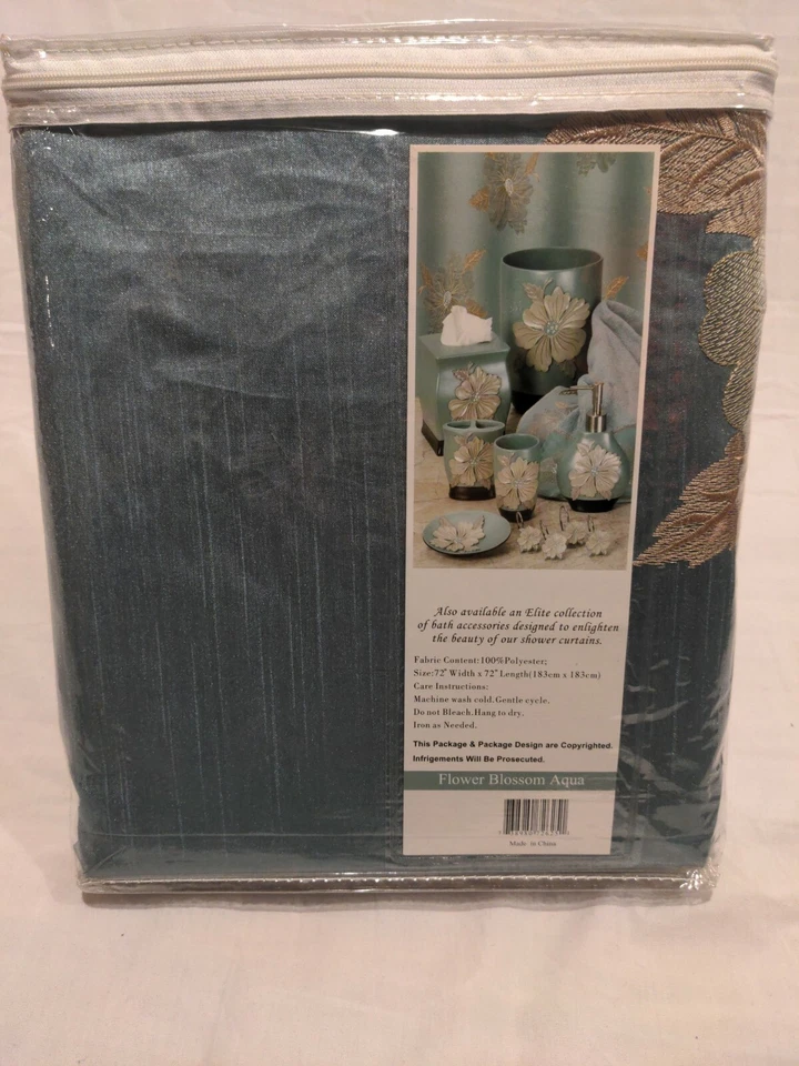 Popular Colección Flor Baño - Cortina Ducha Baño 72" x 72" Verde Foto 3 de 4