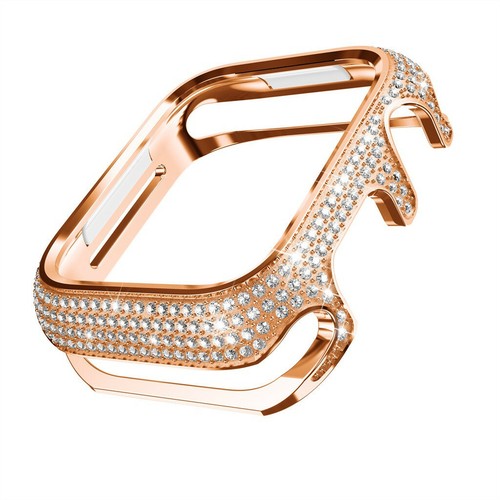 Para iWatch Series 7 6 5 4 3 2 1 Funda protectora de diamante de cristal metálico Bling - Imagen 3 de 20