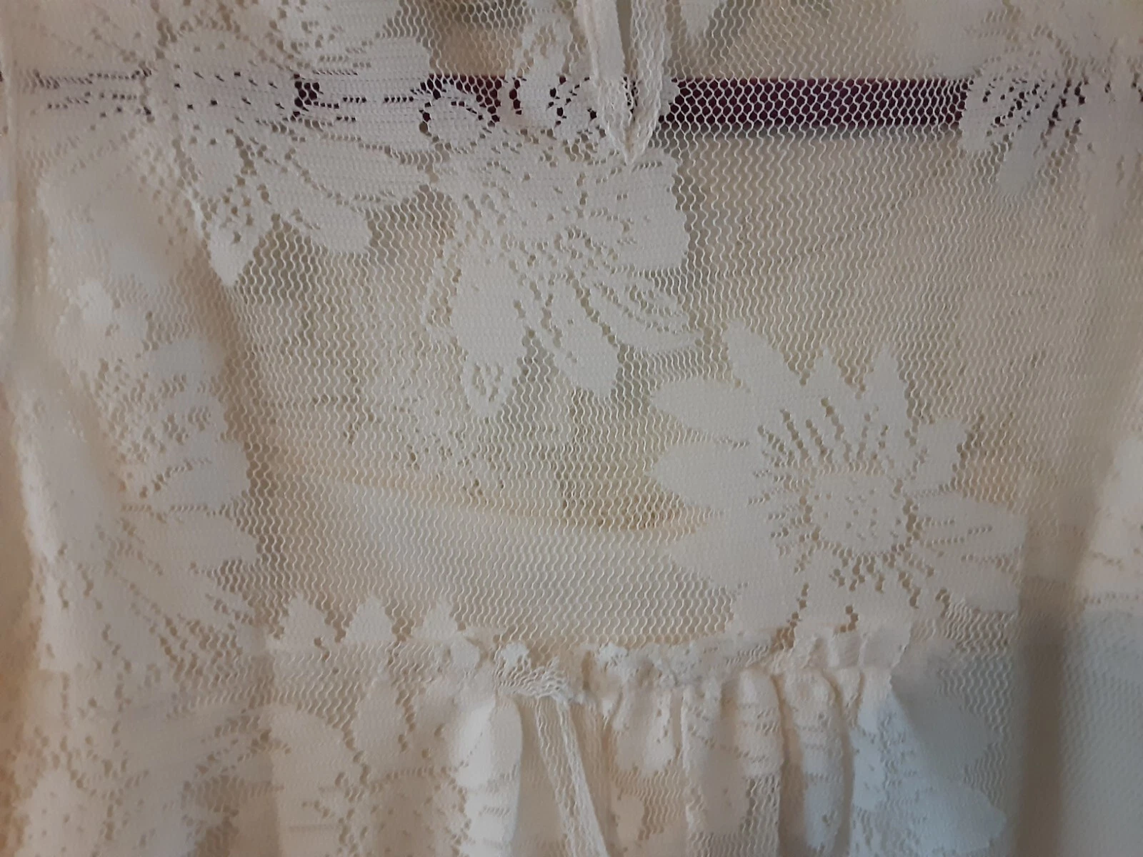 OFF WHITE Abito pizzo One World Live and Let Live foderato senza maniche bianco sporco medio