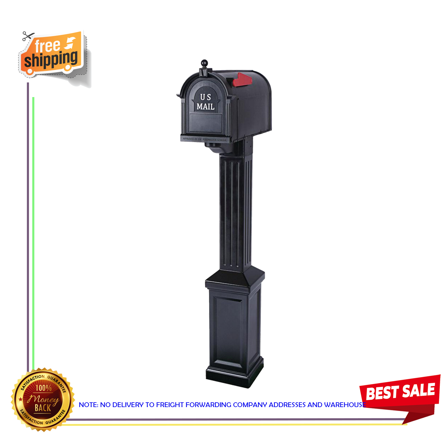 Postal PRO Craftsman Mailbox and Post Kit, Black eBay