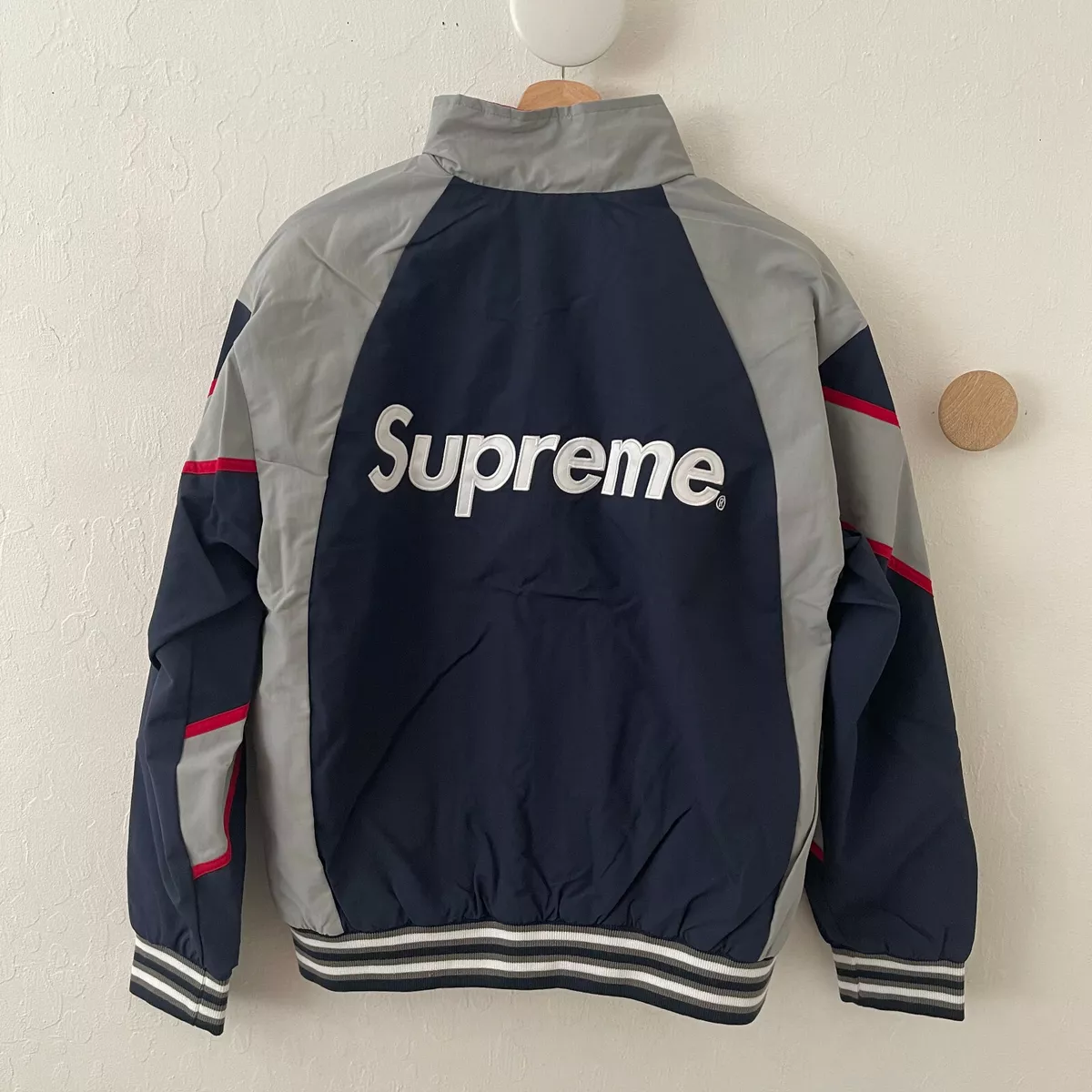 SUPREME x NEW YORK YANKEES Track Jacket Baseball Windbreaker Navy