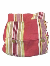 Pottery Barn NEWPORT STRIPE King Raspberry Pink Lime Duvet Only Heavy Cotton