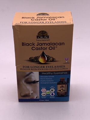OKAY Pure Naturals Black Jamaiacan Castor Oil For Longer Lashes  1 Fl Oz / 30 mL