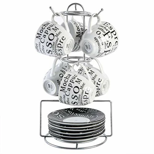 Gibson Expressions Gres Café Espresso 2.5 OZ Taza y Platillo Juego de 13 piezas Nuevo en Caja Foto 3 de 4