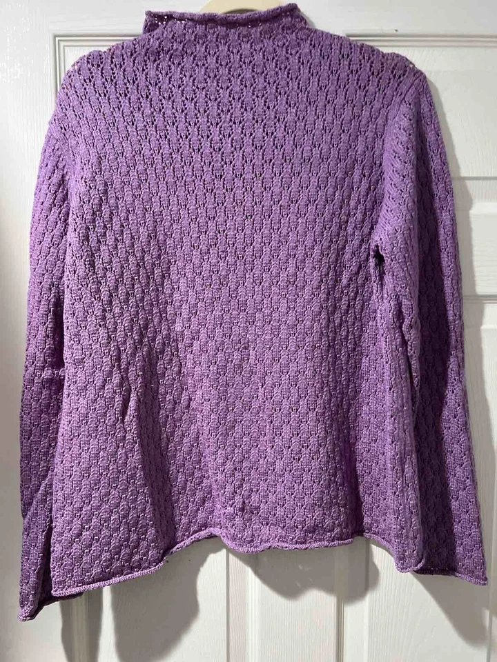 Suéter EILEEN FISHER Mujer LANA MERINO Manga Larga Púrpura Talla Pequeña A000240 Foto 2 de 4