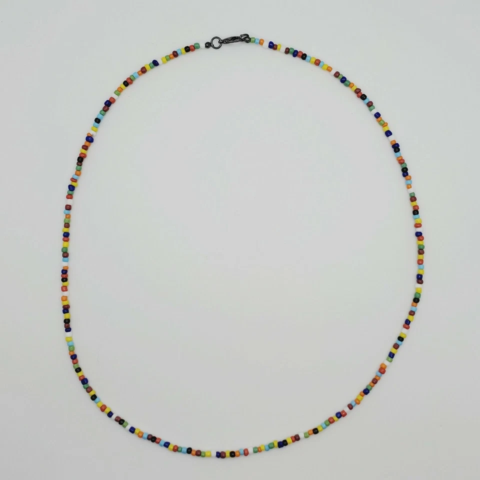 Gargantilla multicolor surfista boho collar de cuentas cuentas de vidrio hippie hecha a mano Foto 2 de 4