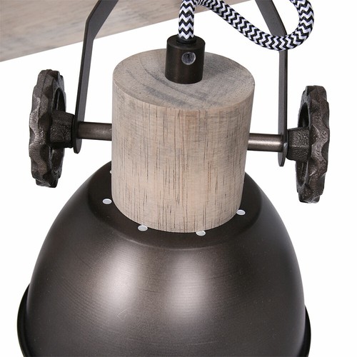RETRO Decken Leuchte Spot Strahler Ess Zimmer Holz Lampe Licht-Schiene beweglich - Bild 7 von 8