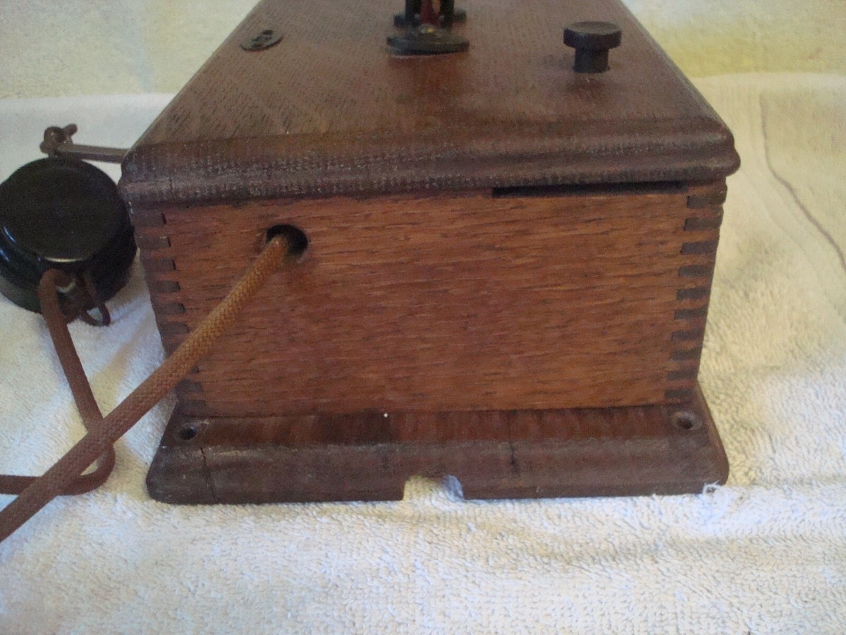 Antique Western Electric Railroad Train Phone Wood Box (Item # 183