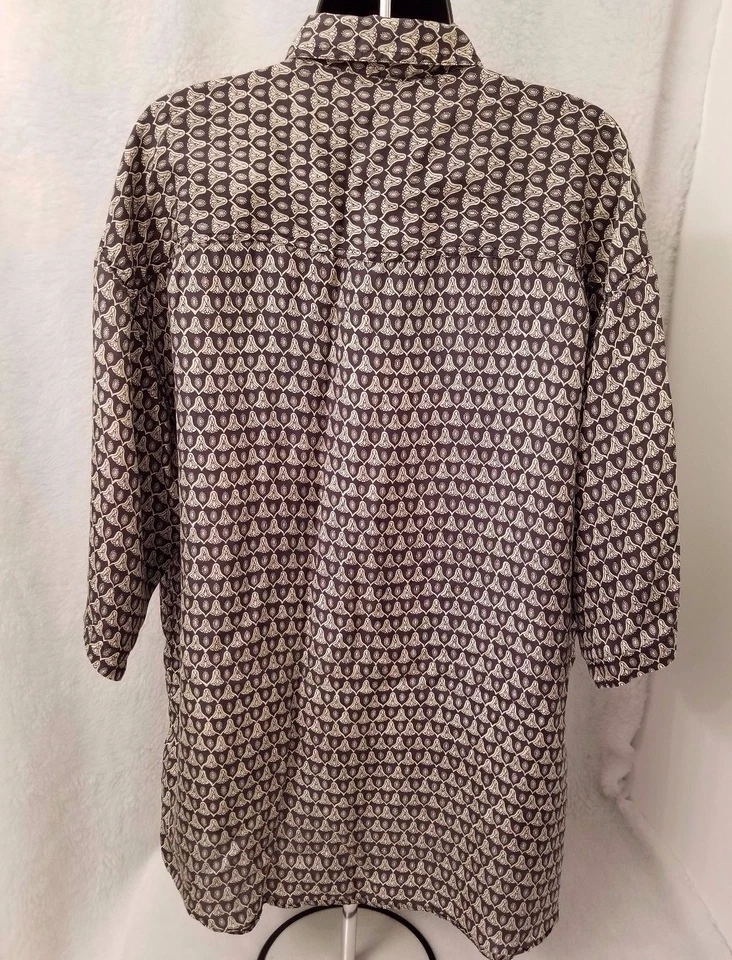 Bruno Mens Shirt Size XL X Large Black Tan Silk - Image 4 of 4