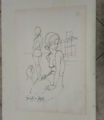Giulio Fefè Fefe' (Rom 1939) Lithografie 50x35 cm Signiert Und Numeriert