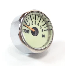 Scuba Dive Button Pressure Gauge SPG Pony Bottle Air Tank Mini Compact 6000 PSI