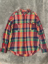 Ralph Lauren Polo Plaid Button Long Sleeve Shirt XL with Epaulet