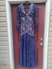 Nina Canacci Dress Navy Lace Evening dress Sz 6 Stunning Formal Mother Of bride