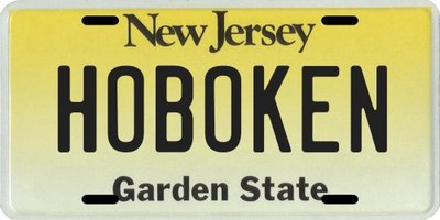 Hoboken New Jersey Aluminum License Plate