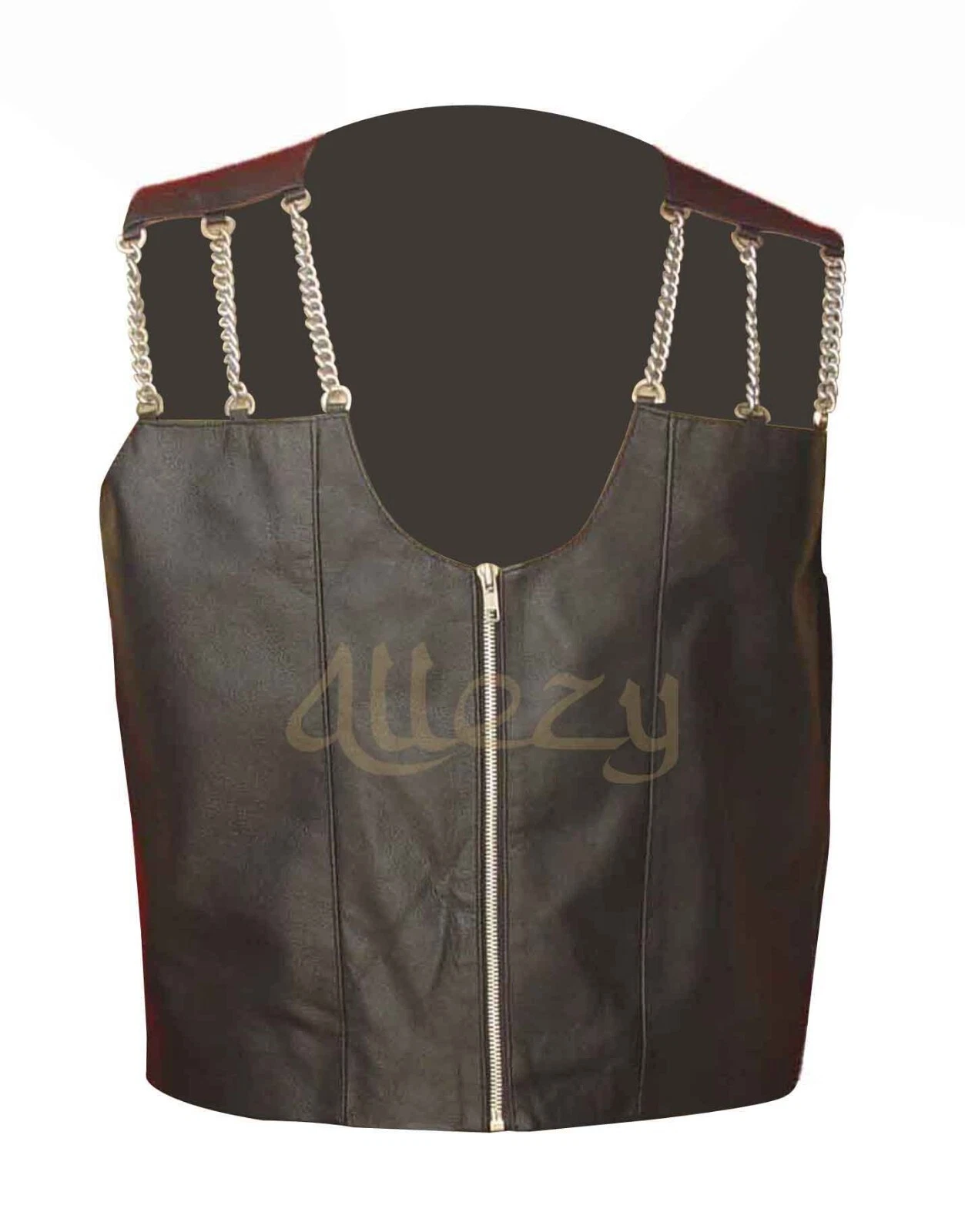 Mens Black Genuine Leather Motorcycle Biker Vest | Leather Vest for Mens