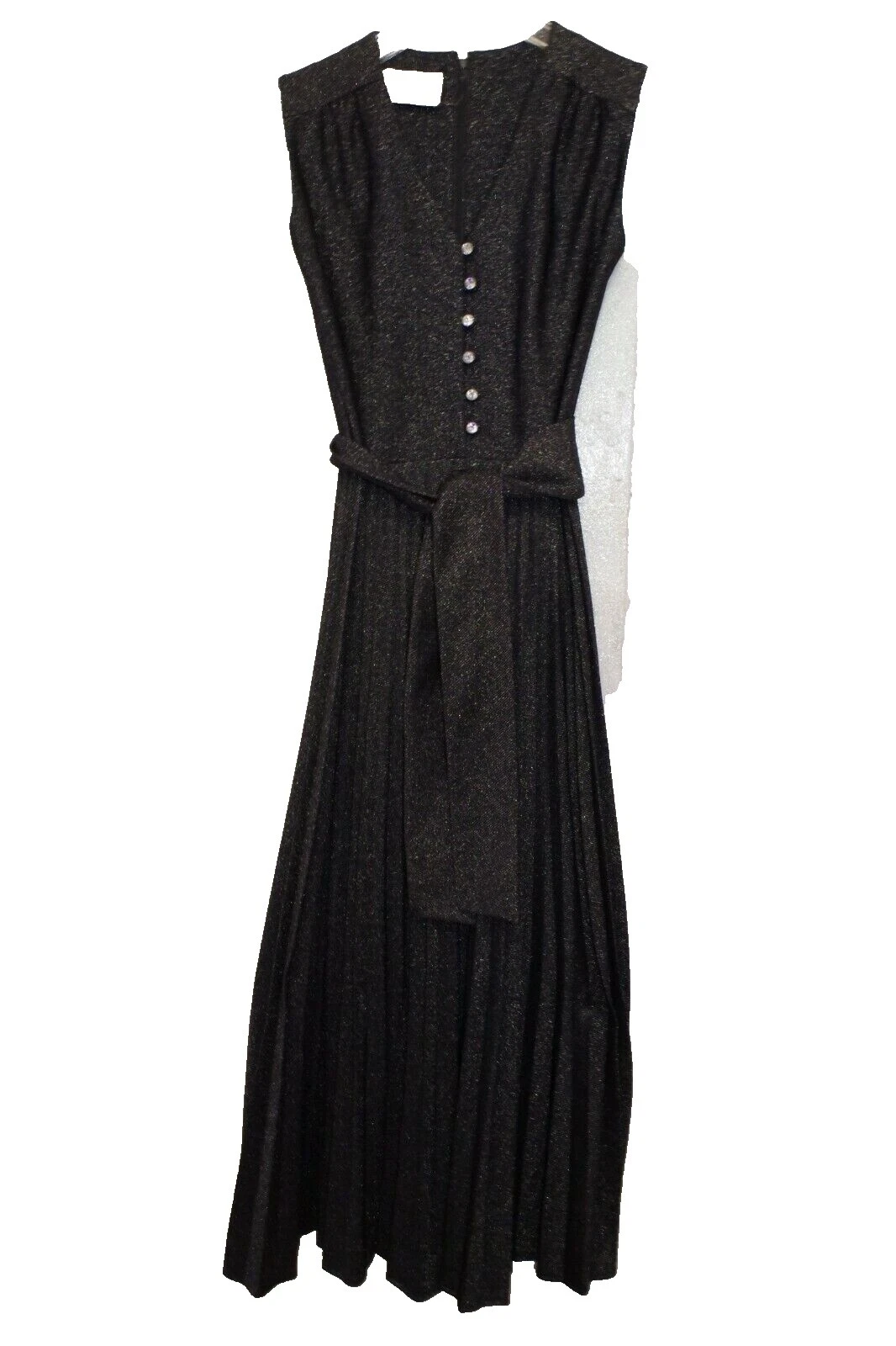 Glam Rock Maxi Vestidos Vintage Negro para Mujeres