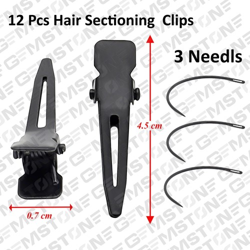 Kit Strumenti Estensione Capelli con Pinza 3 Fori Uncinetto Anello Anello Forbici e Clip Set - Foto 5 di 7