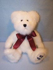 1988 - 2002 Boyd's Collection White Teddy Bear GET WELL 8" Jointed Plush w/ Bow