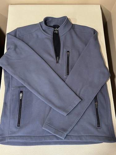Tailor Vintage Sweater Mens Large Blue Quarter Zip Sweatshirt