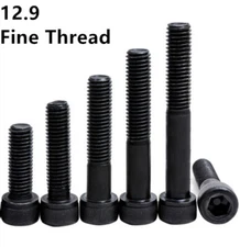 Fine Thread Black 12.9 Steel Hex Socket Bolts Cap Head Screws M6 M8 M10 M12
