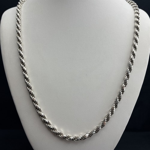 Men's Chunky Rope Chain Sterling Silver 26 Inch Masculine Necklace | eBay