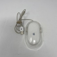 Apple Mac Pro Mouse Genuine Wired Optical M5769 Clear White Working EUC