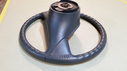 NEW 1987-88 Dodge Chrysler Lebaron Grey Leather Steering Wheel Daytona - Picture 10 of 11