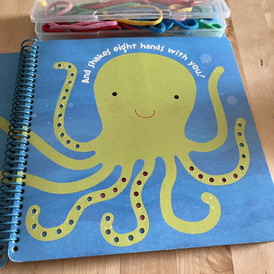 LACE & LEARN Under The Sea ACTIVITY BOOK CHILDREN SHOE STRINGS TIE TOY ...