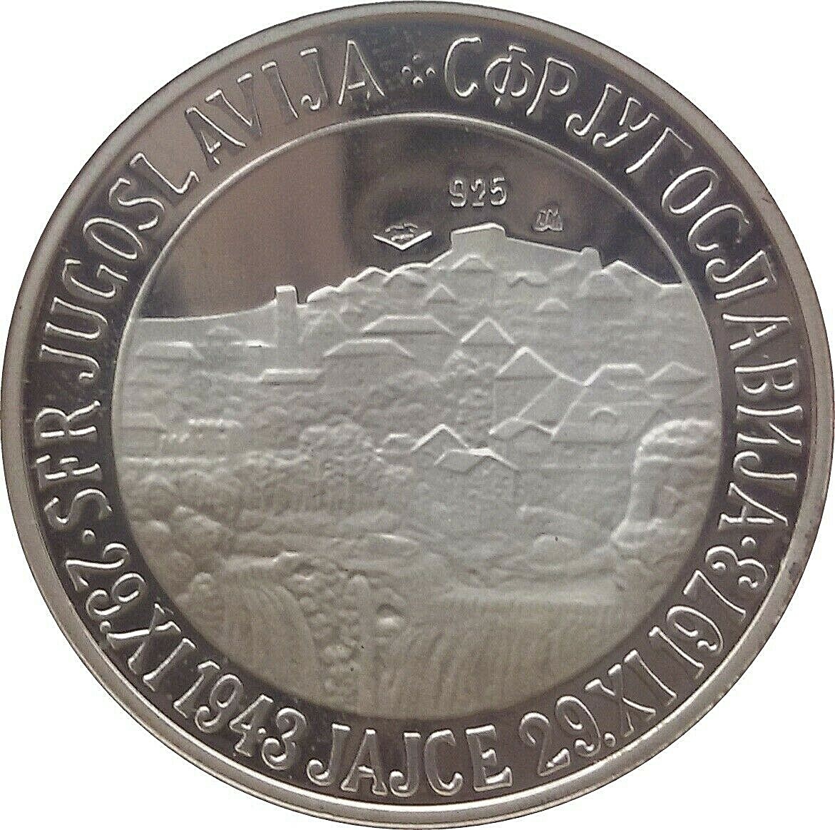 🔴JOSIP BROZ TITO Jajce 1943-1973 Commemorative medal 925