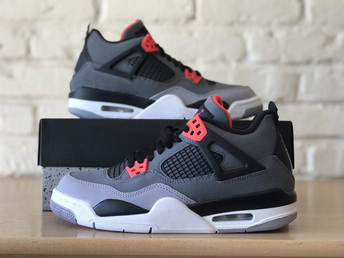 Nike Air Jordan 4 IV Retro Infrared Black 408452-061 GS Size 6.5Y