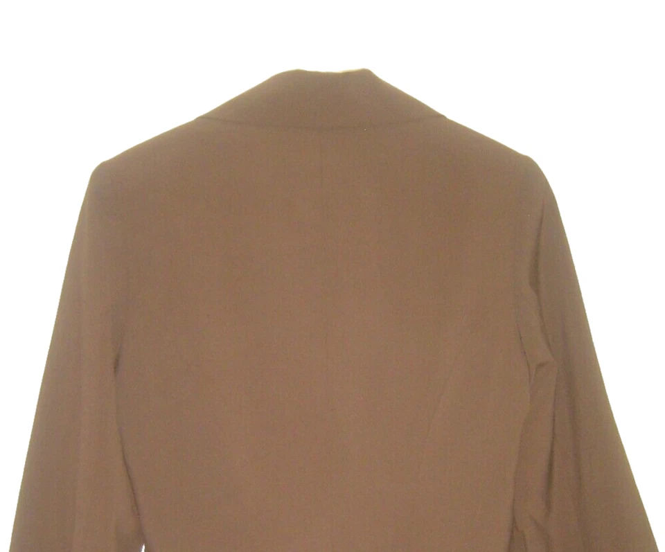 Blazer Trina Turk Marrón Oscuro Un Botón Delantero Manga Larga Campana Chaqueta Talla 6 Foto 4 de 4