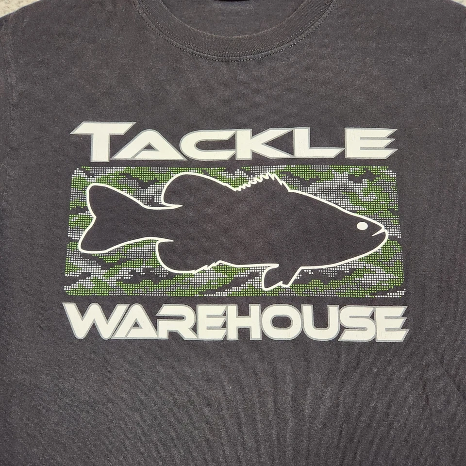 Черная хлопковая футболка с коротким рукавом Tackle Warehouse размер S с рисунком рыбы - Изображение 2 из 4