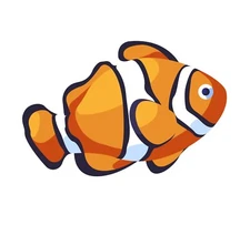 Clown Fish Sticker Ocean Surf Beach Sea Life Bite Mean Tough Tumbler (4 Inch)