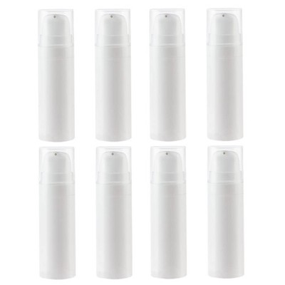 8 Pcs Empty Airless Vacuum Pump Bottles Refillable Plastic Press Bottles Trav...