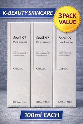 Snail 97 Pure Essence Serum 100ml 3 Pack K Beauty Skincare Moisturizing NEW