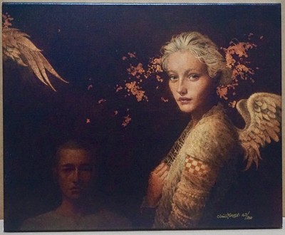 JAMES CHRISTENSEN ''MEN AND ANGELS'' LE SN 167/350 CANVAS - COA