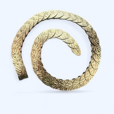 Vintage 1980s Gold Leaf Metal Belt 38  