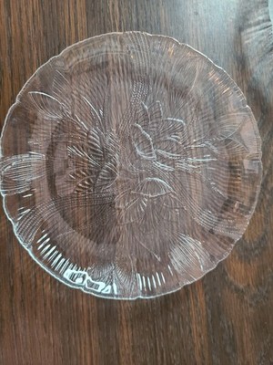 Vintage Arcoroc Canterbury Crocus Salad Plate Embossed Clear Glass