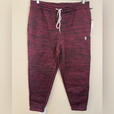U.S. Polo ASSN. fleece lined wicking joggers red black XL