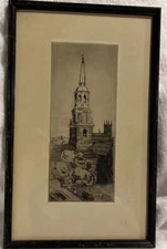 Etching Of a beautiful Church
