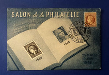 CARTE POSTALE MAXIMUM JUIN  1946 SALON DE LA PHILATELIE PARIS