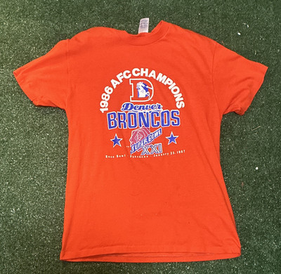 Logo 7 Denver Broncos Super Bowl Large Orange Shirt L NFL Football