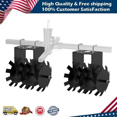 2 PCS Heavy-duty Steel Disc Plow Harrow for ATV/UTV Manual Implement 2'' Receiver