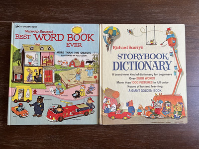 VTG Richard Scarry Best Word Book Ever/Storybook Dictionary Giant Golden Book HC