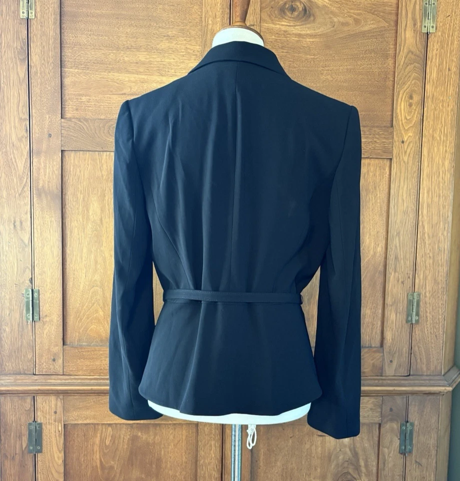 NWT Talbots Black Belted Blazer Jacket Classy Career Fully Lined Size 10 - Image 4 of 4